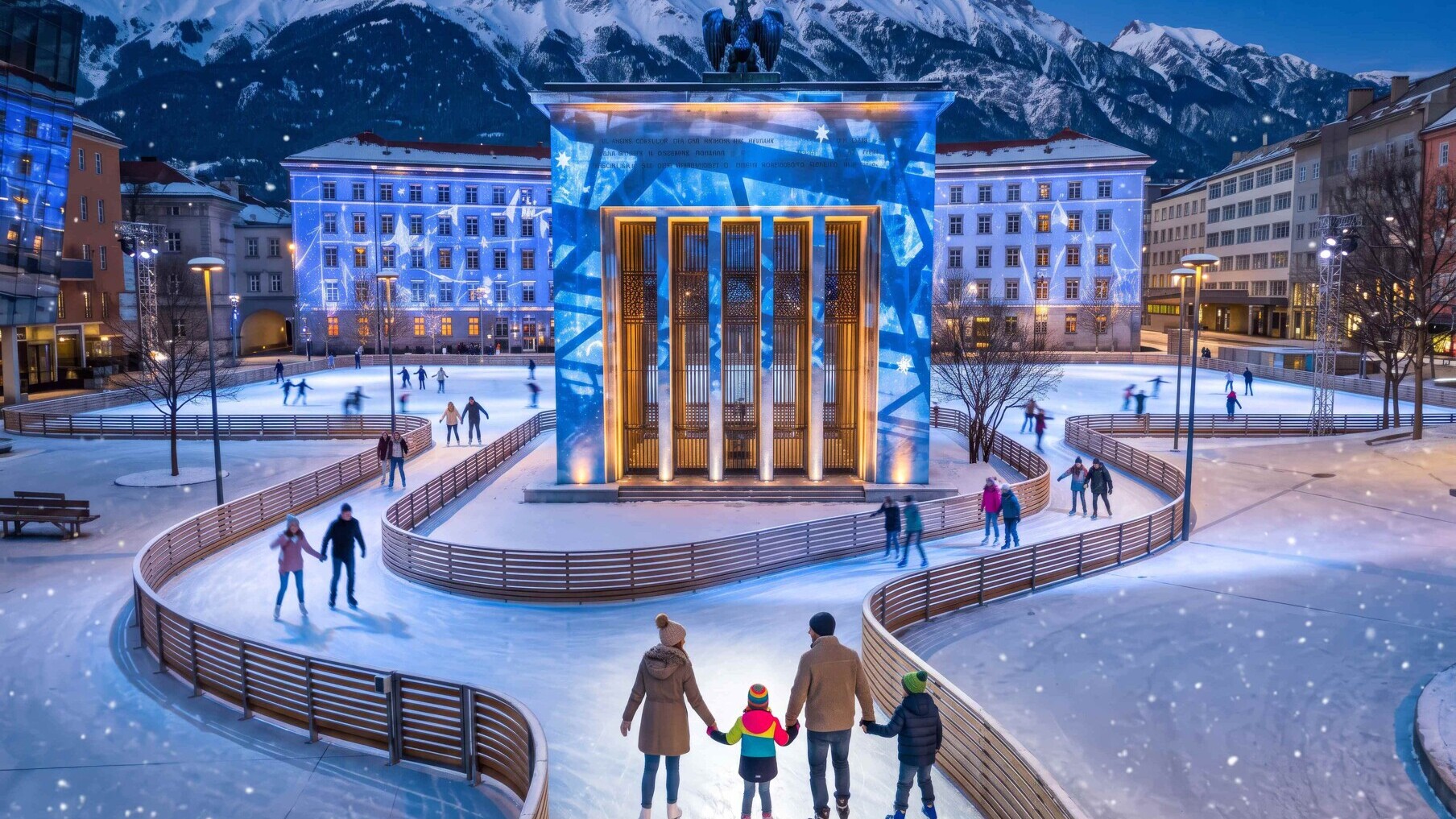 Wintererlebnis am Landhausplatz und Bozner Platz &mdash; KI-Foto: ICE MAGIC Innsbruck