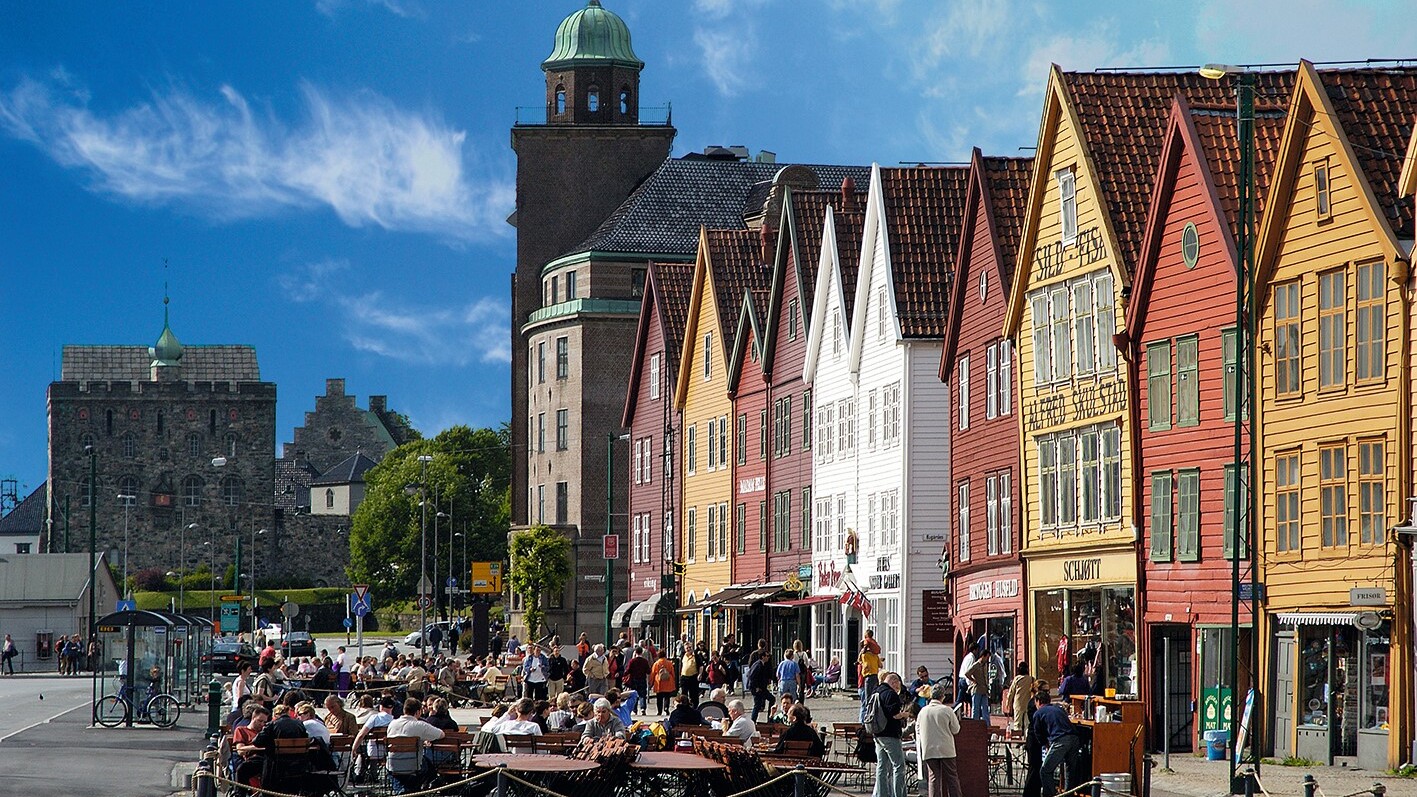 Das berühmte Hanseviertel und UNESCO-Weltkulturerbe Bryggen — Foto: Visit Bergen