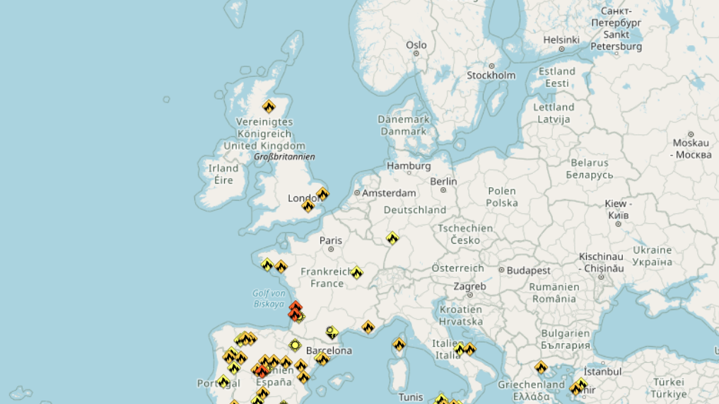 A3M Global Monitoring Risikokarte — Foto/Grafik: A3M Global Monitoring