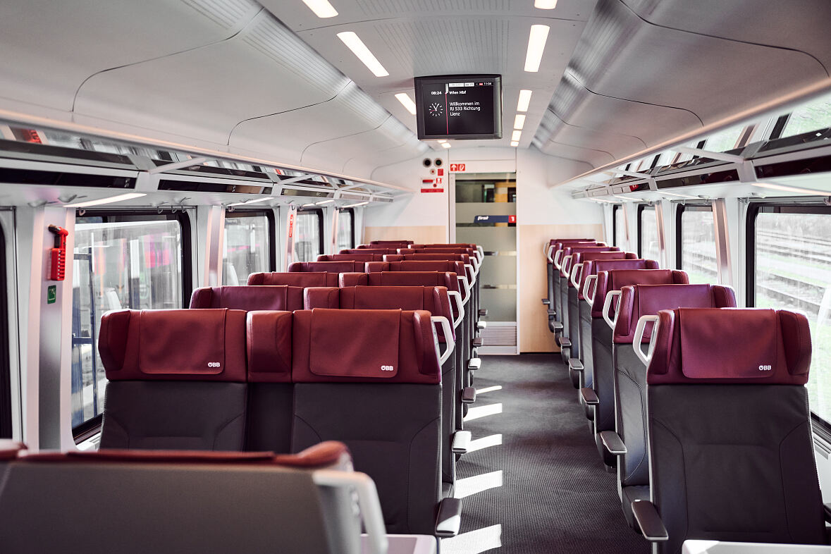 Sitze im modernisierten ÖBB Railjet — Foto: ÖBB