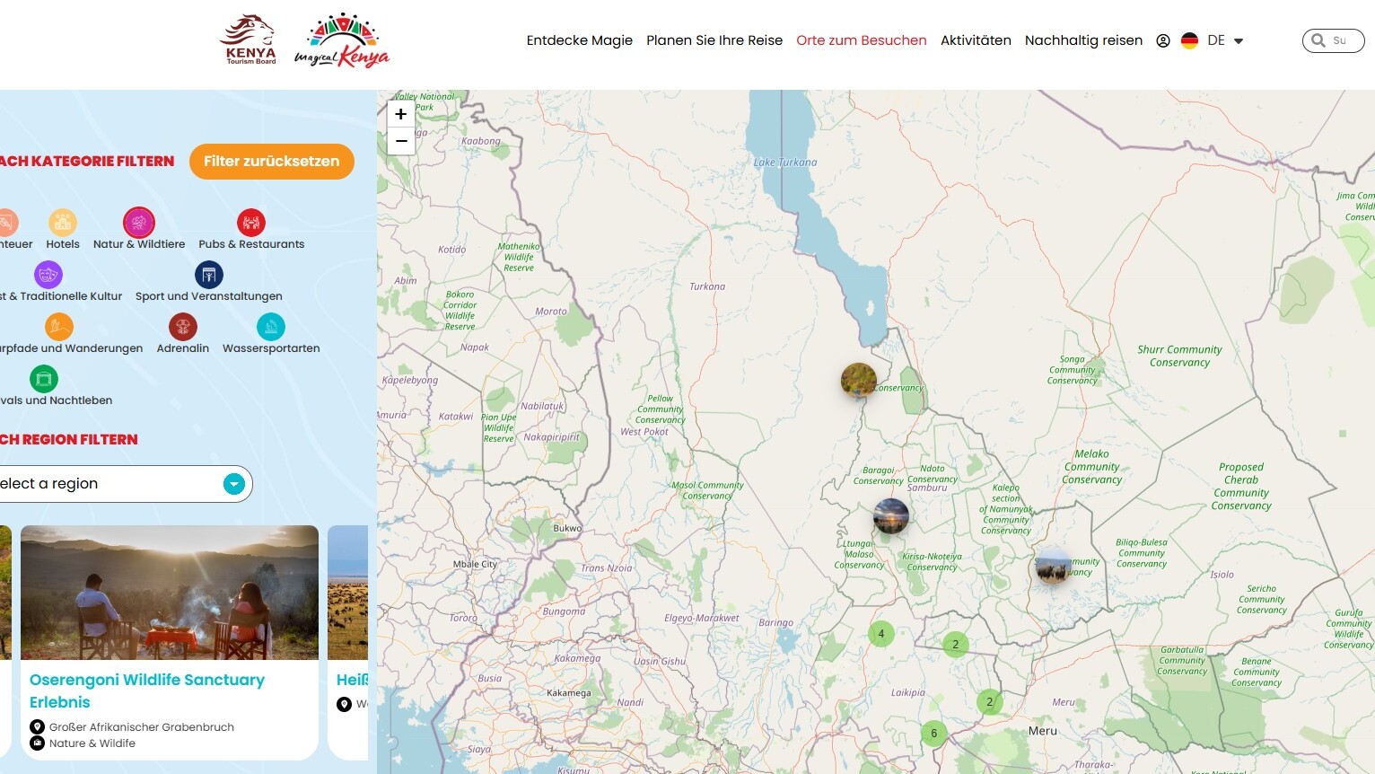 Orte zum Entdecken — Foto/Screenshot: magicalkenya.com