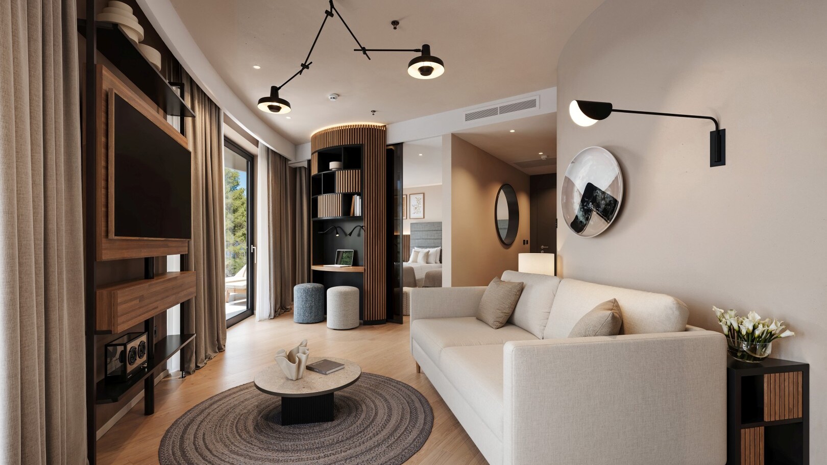 Wohnzimmer einer 4er Suite (Rendering) — Foto: Valamar