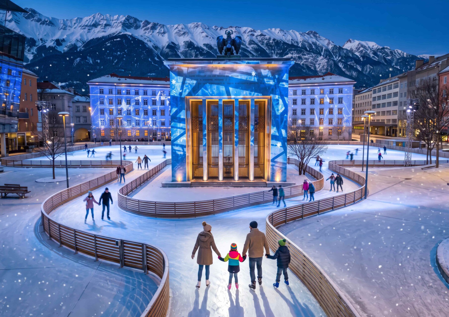 Wintererlebnis am Landhausplatz und Bozner Platz — KI-Foto: ICE MAGIC Innsbruck