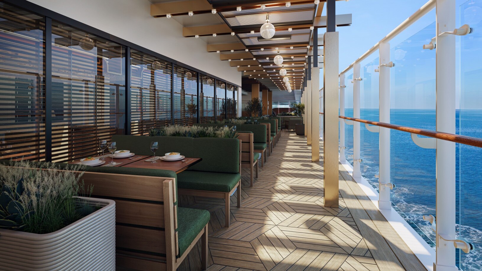 Restaurant mit Terrasse und Ausblick — Foto/Rendering: MSC Cruises