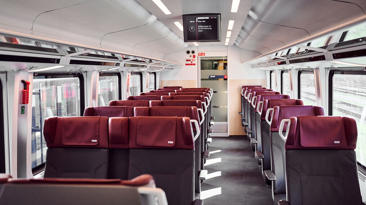 Sitze im modernisierten ÖBB Railjet — Foto: ÖBB