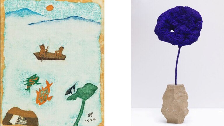 Werke von Chang Ucchin & Yves Klein — Foto: Chang Ucchin Foundation / Seoul Auction Yves Klein / SFMOMA